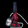 20 cm Schwarz Horse Cock Knot Squirtingdildo